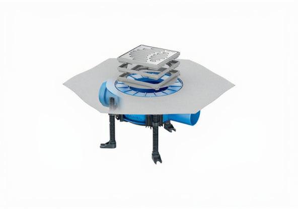 DRAIN PLUS Badablauf DN 50 waagerecht flach, mit Zulauf.