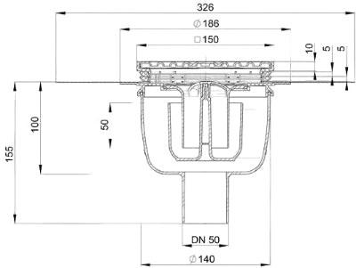 DRAIN PLUS Badablauf DN 50 senkrecht