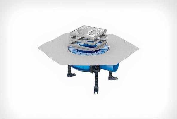 DRAIN PLUS Badablauf DN 50 waagerecht flach, ohne Zulauf