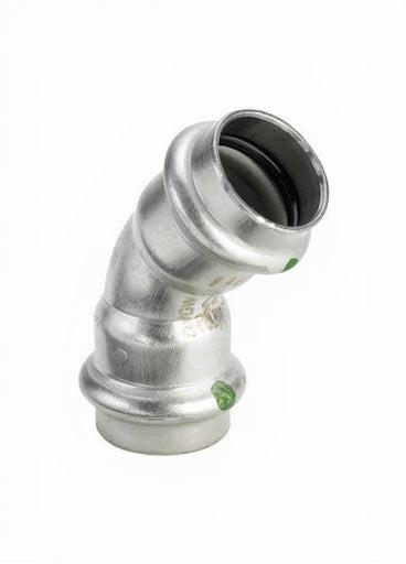 Bogen 45° i/i Edelstahl V-Press Kontur