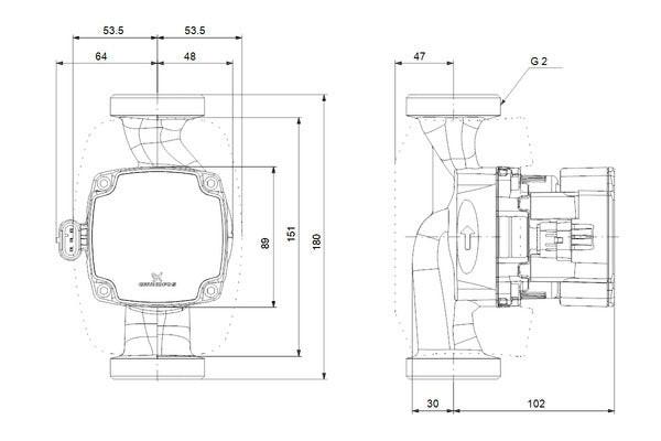 Grundfos Umwälzpumpe Alpha1 Go 25-40 180.