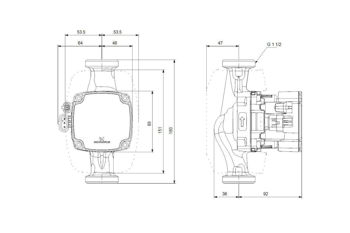 GRUNDFOS Hocheffizienz Umwälzpumpe ALPHA2 GO 32-40 180