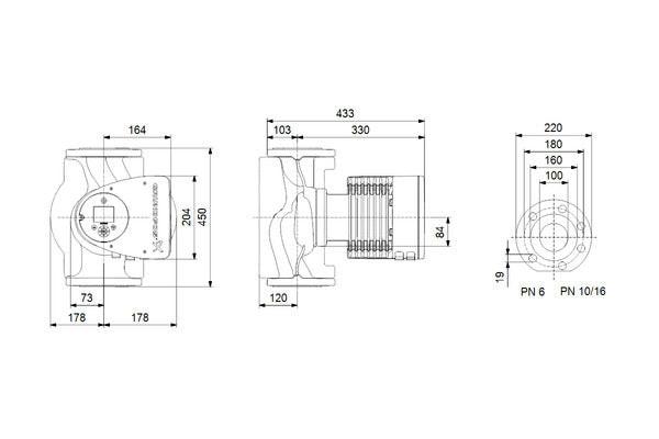 Grundfos Umwälzpumpe MAGNA3 80-80 F PN 10,1x230V,Länge=360mm.