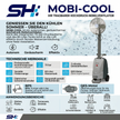 Mobiler Hochdruck Sprühnebelbefeuchter Mobicool  Laufzeit 3-5 Stunden