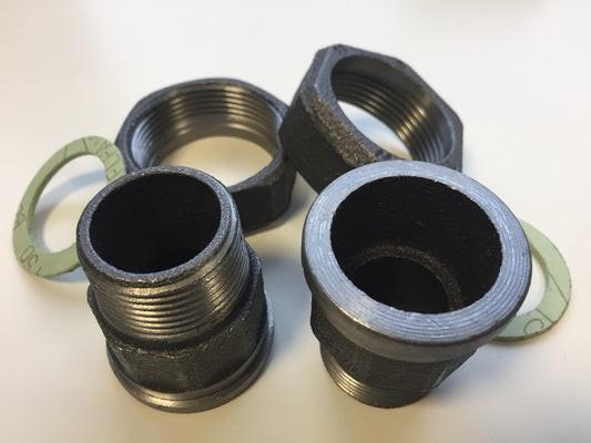 Pumpenverschraubung Set Temperguss mit Dichtung.