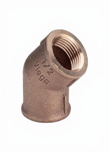 Winkel Bogen 45° Rotguss i/i