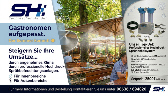 Hochdruck Sprühnebelbefeuchtung Set