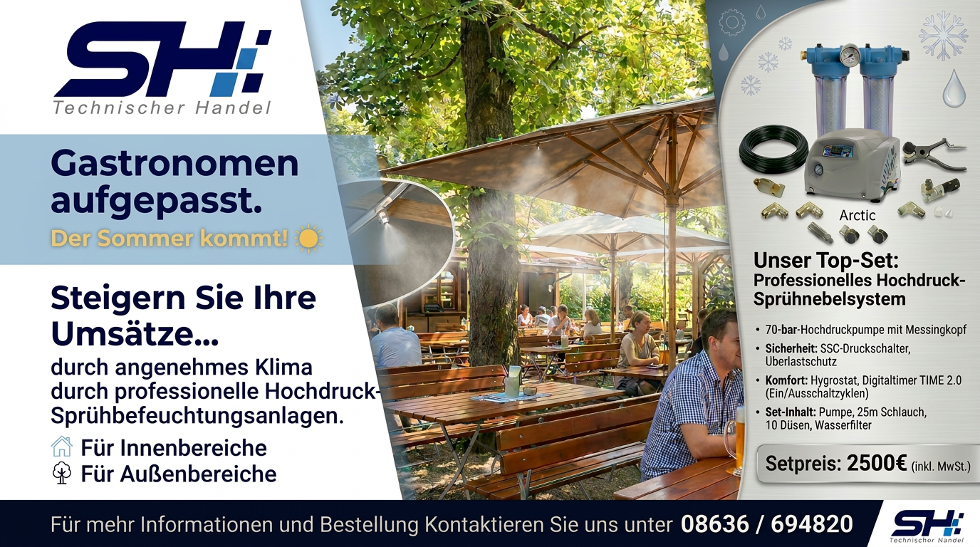 Hochdruck Sprühnebelbefeuchtung Set